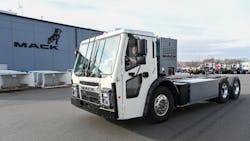 The Mack LR Electric model, Mack Trucks’ first fully electric Class 8 vehicle. The Mack LR Electric model, Mack Trucks’ first fully electric Class 8 vehicle.