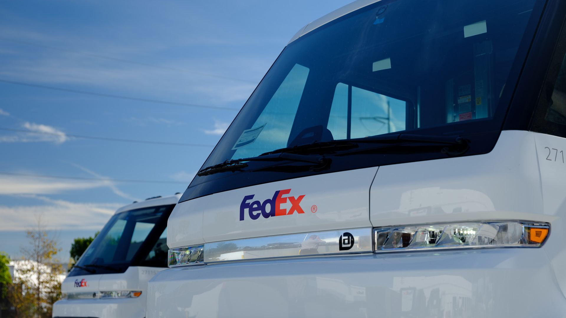 One of the first five BrightDrop EV600 electric vehicles delivered to FedEx Express.