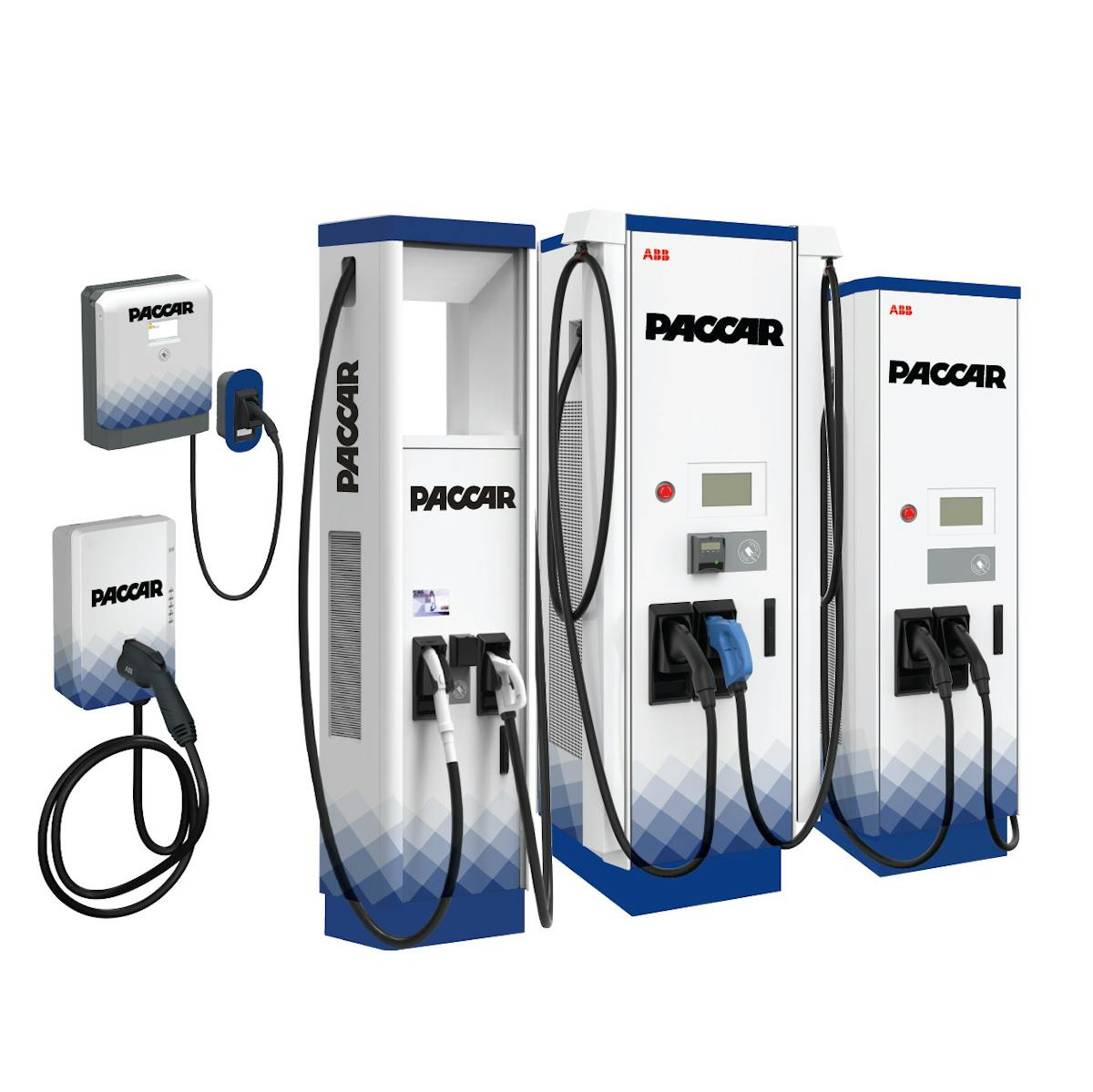 PACCAR Parts electric vehicle charging stations maximize coverage over a full range of Kenworth electric vehicles, with output power from 20 kW to 350 kW.