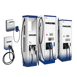 PACCAR Parts electric vehicle charging stations maximize coverage over a full range of Kenworth electric vehicles, with output power from 20 kW to 350 kW. PACCAR Parts electric vehicle charging stations maximize coverage over a full range of Kenworth electric vehicles, with output power from 20 kW to 350 kW.