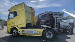 The XG+, the newest heavy-duty truck from Paccar's European subsidiary DAF, joined an autonomous Peterbilt truck and electric Kentworth truck at Paccar's CES 2022 exhibit. The XG+, the newest heavy-duty truck from Paccar's European subsidiary DAF, joined an autonomous Peterbilt truck and electric Kentworth truck at Paccar's CES 2022 exhibit.