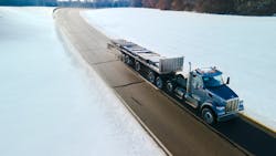 A Peterbilt 579, equipped with the TX-18 transmission, hauls 80,000 lb. at Eaton's proving grounds. A Peterbilt 579, equipped with the TX-18 transmission, hauls 80,000 lb. at Eaton's proving grounds.