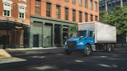 Navistar is testing battery-electric technology with the medium-duty International eMV Series. Navistar is testing battery-electric technology with the medium-duty International eMV Series.