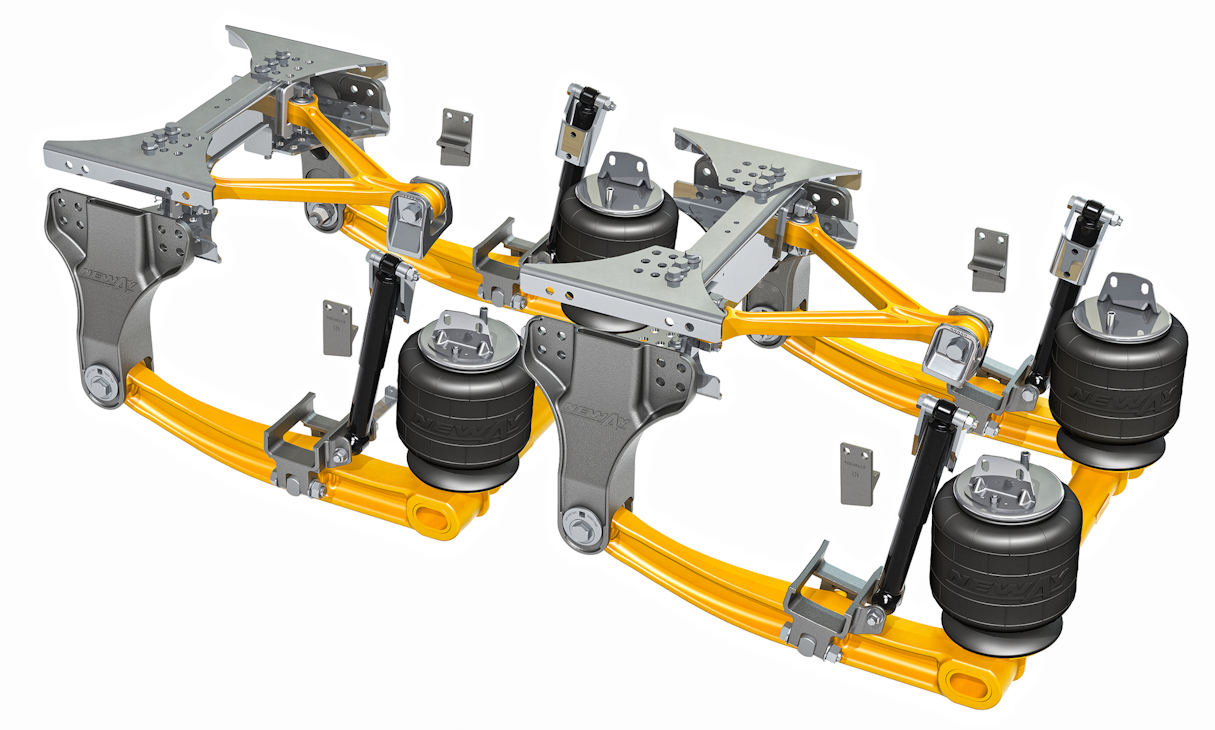 The Neway ADZ drive axle air ride suspension offers better stability for off-road applications and cuts overall weight by up to 250 lbs. The Neway ADZ drive axle air ride suspension offers better stability for off-road applications and cuts overall weight by up to 250 lbs.