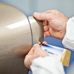 PPG’s Fleet Color Selector consists of chips that are sprayed to give a better representation of the colors encountered on a truck. PPG’s Fleet Color Selector consists of chips that are sprayed to give a better representation of the colors encountered on a truck.