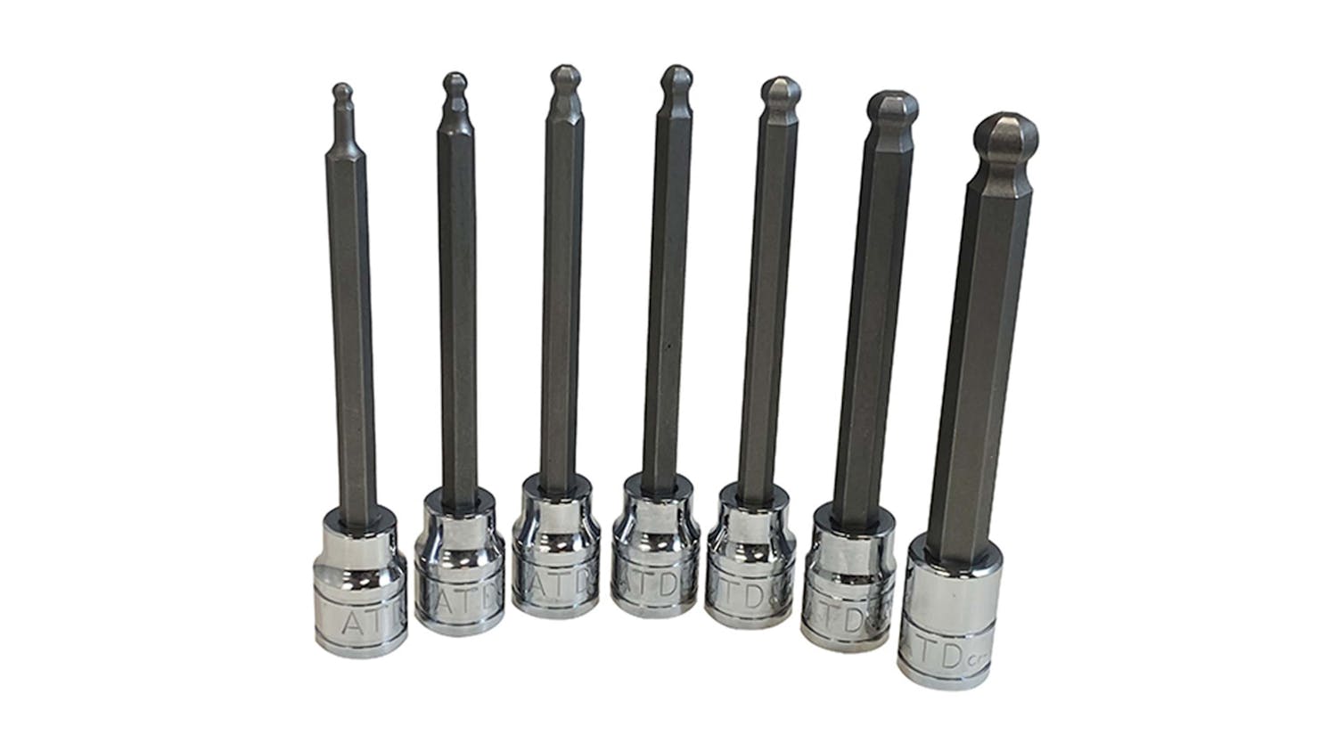 7pc SAE ExtraLong BallEnd Hex Bit Socket Set, No. ATD13791 Fleet