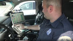 Virginia State Police conduct an e-inspection at a weigh station along I-81. Virginia State Police conduct an e-inspection at a weigh station along I-81.