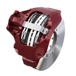 The EX+ LS Air Disc Brake from Meritor features several unique design features, including an advanced seal protection that protects the piston boot until the pads are significantly worn and need to be replaced.
