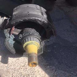 Example of a melted spindle Example of a melted spindle