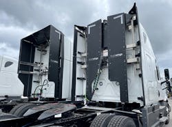 The TruckWIngs automatic gap-closure device can provide on average 4-6%fuel efficiency when active. They deploy at 50 mph. The TruckWIngs automatic gap-closure device can provide on average 4-6%fuel efficiency when active. They deploy at 50 mph.