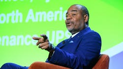Carlton Rose, UPS Inc.'s president of global fleet maintenance, speaks during an executive roundtable on the main stage at ACT Expo 2022. Carlton Rose, UPS Inc.'s president of global fleet maintenance, speaks during an executive roundtable on the main stage at ACT Expo 2022.