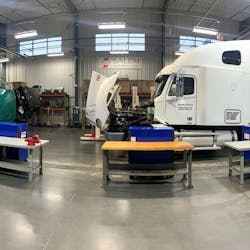 Diesel technician students at Forsyth Technical Community College learn in a shop, not a classroom, to better prepare them for real-world challenges. Diesel technician students at Forsyth Technical Community College learn in a shop, not a classroom, to better prepare them for real-world challenges.