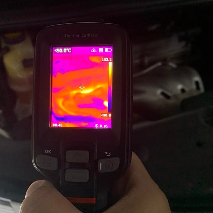 Thermal imaging can validate vehicle temperature sensors and readings.