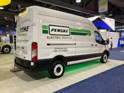 Penske showcased commercial electric vehicles in its ACT Expo booth. Penske showcased commercial electric vehicles in its ACT Expo booth.