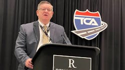 Jack Van Steenburg, executive director and chief safety officer at the Federal Motor Carrier Safety Administration, speaks to attendees June 6 at the Truckload Carriers Association's Safety & Security Meeting in Nashville. Jack Van Steenburg, executive director and chief safety officer at the Federal Motor Carrier Safety Administration, speaks to attendees June 6 at the Truckload Carriers Association's Safety & Security Meeting in Nashville.