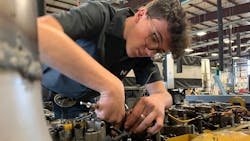 NVI-Blairsville in Pennsylvania is one of several automotive and diesel trade schools training the next generation of technicians. Patrick Baker (pictured) finished the six-month program in June as part of NVI's first graduating class. NVI-Blairsville in Pennsylvania is one of several automotive and diesel trade schools training the next generation of technicians. Patrick Baker (pictured) finished the six-month program in June as part of NVI's first graduating class.