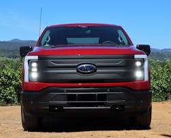 The Ford F-150 Lightning Pro's sleek, 'no-frills' exterior makes it easier for fleets to maintain. The Ford F-150 Lightning Pro's sleek, 'no-frills' exterior makes it easier for fleets to maintain.