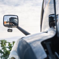 The DriveriHub allows fleets to equip four additional cameras, including side-facing cameras. Altom mounts its side-facing cameras on its trucks' hood mirrors. The DriveriHub allows fleets to equip four additional cameras, including side-facing cameras. Altom mounts its side-facing cameras on its trucks' hood mirrors.