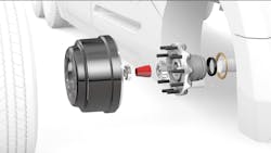 A breakdown of ConMet’s wheel-hub assembly. A breakdown of ConMet’s wheel-hub assembly.