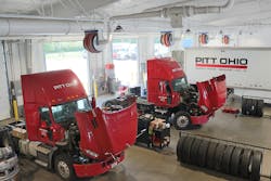 Some technicians at Pitt Ohio's Cleveland shop will eventually be trained to do warranty and repair work on electric vehicles. Some technicians at Pitt Ohio's Cleveland shop will eventually be trained to do warranty and repair work on electric vehicles.