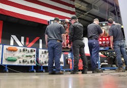 Instructors at NVI-Blairsville guide diesel technology students on the finer points of electrical diagnostics and troubleshooting lighting issues. Instructors at NVI-Blairsville guide diesel technology students on the finer points of electrical diagnostics and troubleshooting lighting issues.