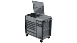 44″ RS Pro 9-Drawer Flip Top Power Service Cart with Workstation from Homak