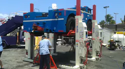 Hawaiian Airlines uses Stertil-Koni’s Mobile Column Lifts to perform maintenance on a pushback tractor.