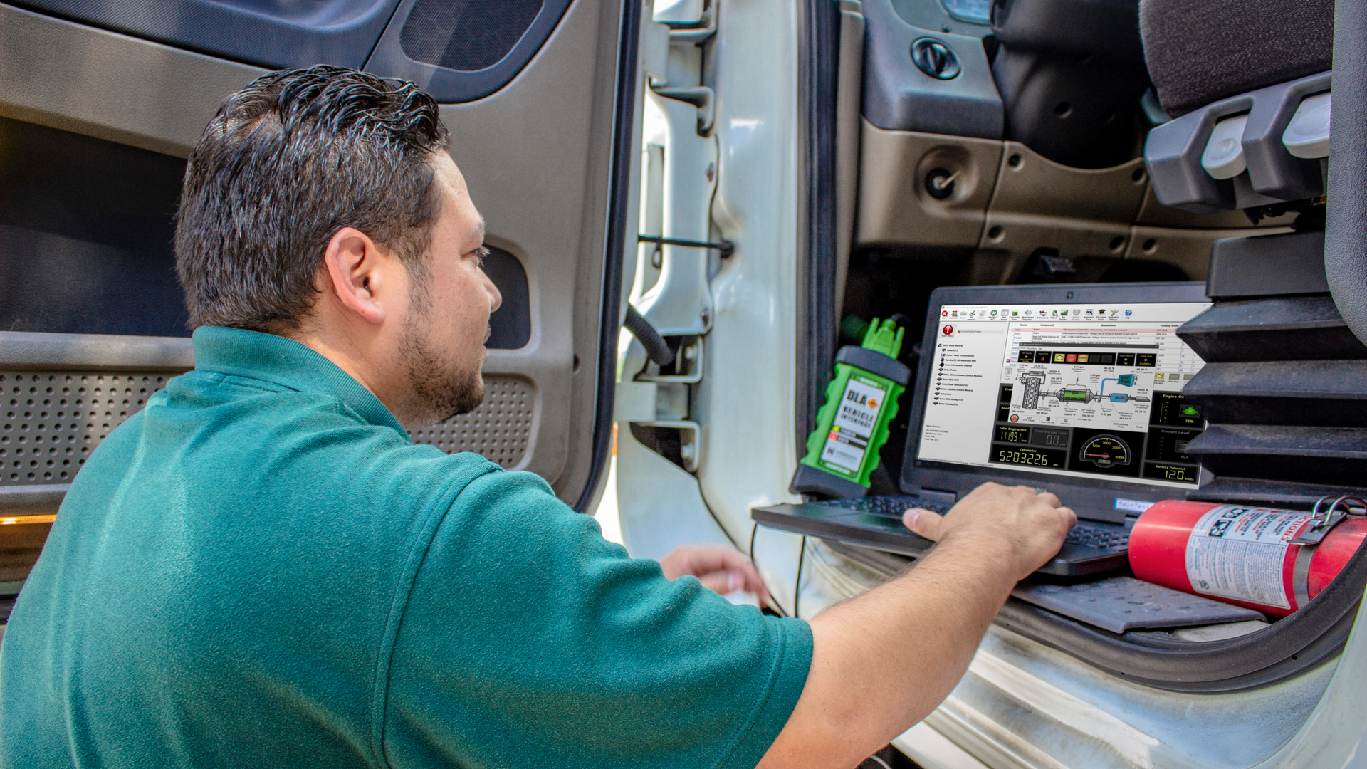 By plugging into a truck&rsquo;s OBD-II port, a technician can pull relevant aftertreatment data such as temperature to troubleshoot issues.