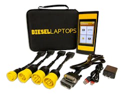 The Diesel Laptops Handheld Pro clears DTCs, reads live data, and performs DPF regens on most heavy-duty diesel trucks. The Diesel Laptops Handheld Pro clears DTCs, reads live data, and performs DPF regens on most heavy-duty diesel trucks.