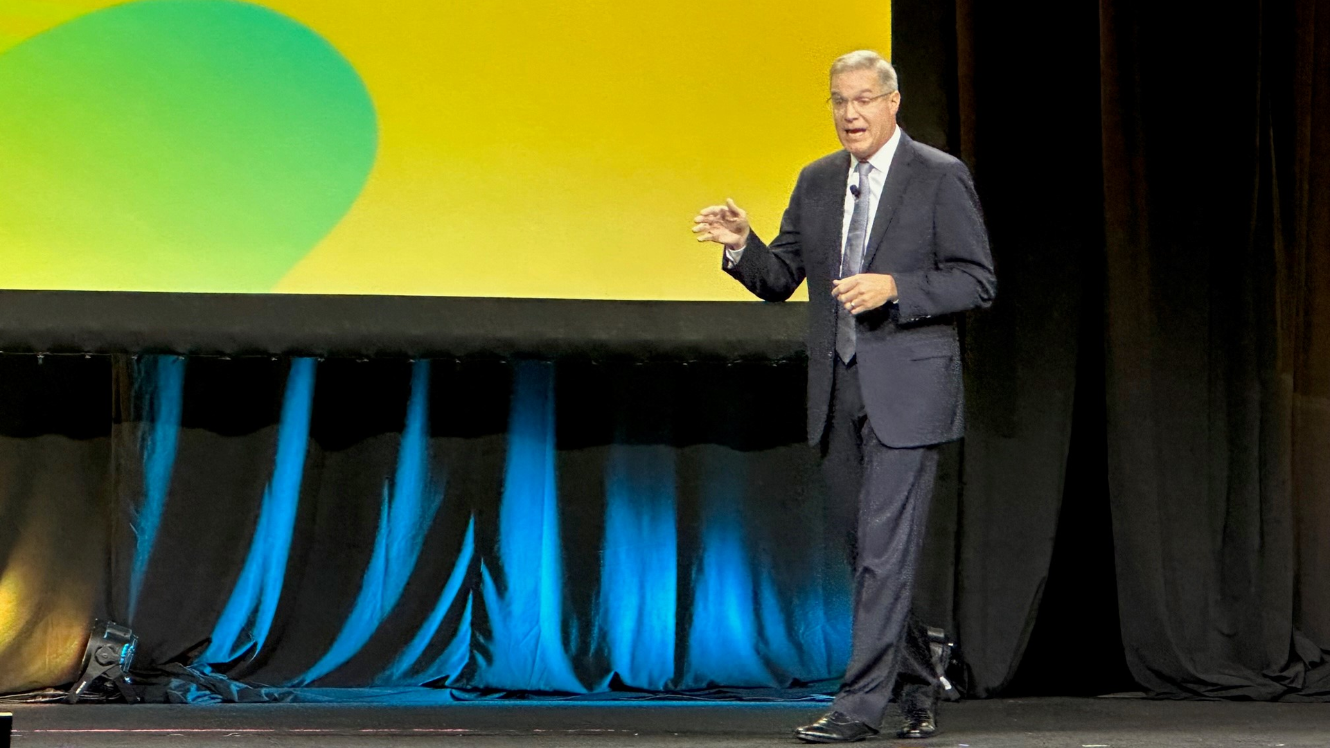 ATA president and CEO Chris Spear deliver state of industry address during MCE 2022.