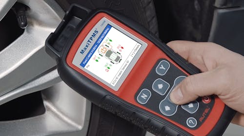 The Autel MaxiTPMS TS508. According to Autel, the TS508 can activate all known TPMS sensors, as well as read sensor status, program sensors, and perform relearns.