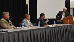 From left, Bill Zobel, Pilot; Mike Roeth, NACFE; Rakesh Aneja, DTNA; Jack Legler, TMC. From left, Bill Zobel, Pilot; Mike Roeth, NACFE; Rakesh Aneja, DTNA; Jack Legler, TMC.
