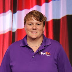 Bonnie Greenwood, shop technician at FedEx Freight, placed second at TMCSuperTech this past year. She is also the winner of TMCFutureTech and became the first woman to do so.