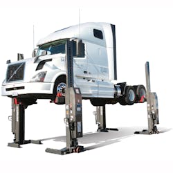 The Gray Manufacturing line of wireless mobile column lifts feature a wireless communication system and touchscreen graphic control system. Capable of lifting a variety of vehicles, these lifts have no external wires or cords, and when used at a full operating height can provide a lift height of 69&rdquo;.