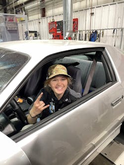 Maggie Daskam, WyoTech student of diesel technology, high performance power trains, and chassis fabrication Maggie Daskam, WyoTech student of diesel technology, high performance power trains, and chassis fabrication