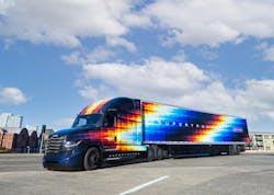 Freightliner SuperTruck II with trailer. Freightliner SuperTruck II with trailer.