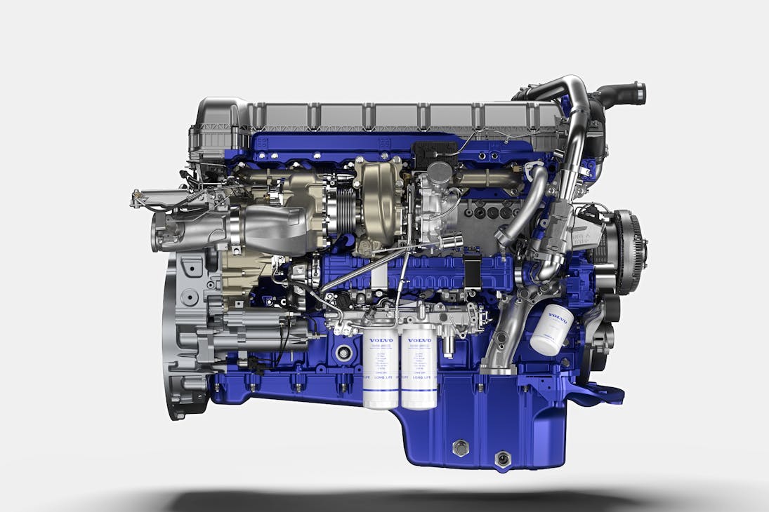 The Volvo D13 engine&rsquo;s torque curve and faster rear axle ratios promote higher efficiency.