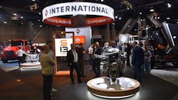 The S13 Integrated Powertrain takes a front-and-center position at International Truck’s CONEXPO-CON/AGG 2023 exhibit space. The S13 Integrated Powertrain takes a front-and-center position at International Truck’s CONEXPO-CON/AGG 2023 exhibit space.