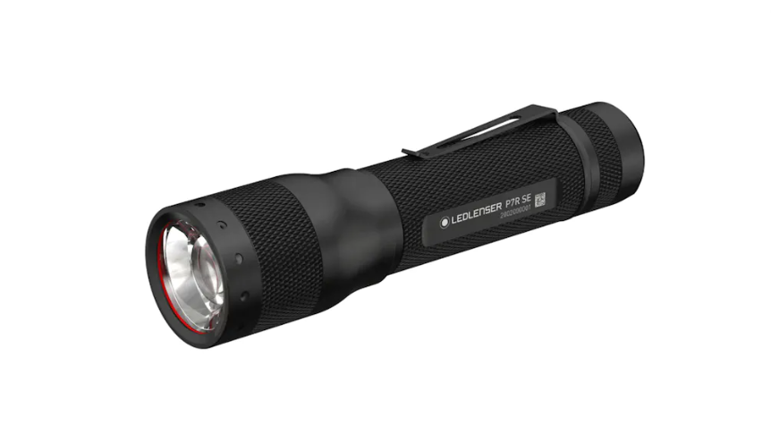 The P7R SE Flashlight from Ledlenser features a pocket clip and end-cap switch.