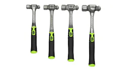 The Anti-Vibe Hi-Vis Ball Peen Hammers from Mac Tools is forged from one-piece steel construction.