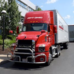 Pitt Ohio says its trucks collide with 150 or more deer per year, so they outfit their linehaul fleet with Ex-Guard grille guards.