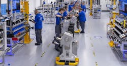 Technicians manufacture the Bosch fuel-cell power module. Technicians manufacture the Bosch fuel-cell power module.