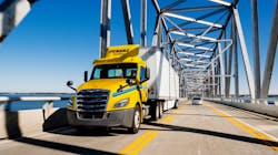 A Penske truck in operation. Jim Lager of Penske Truck Leasing said: 'We still are seeing historically long delays in getting new units, but capacity has loosened up somewhat. We see better availability and delivery timing today than we did in 2022.' A Penske truck in operation. Jim Lager of Penske Truck Leasing said: 'We still are seeing historically long delays in getting new units, but capacity has loosened up somewhat. We see better availability and delivery timing today than we did in 2022.'