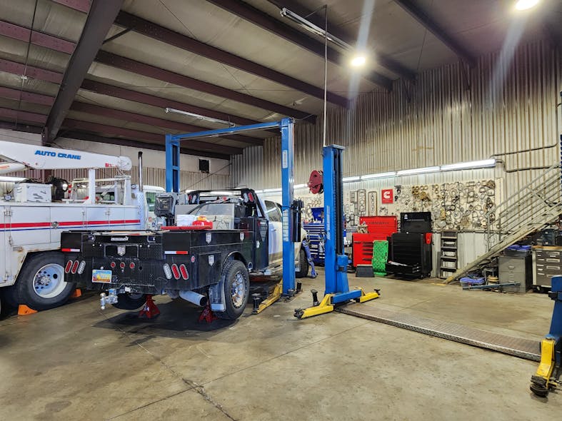 Grabers Diesel Repair sorts its repair jobs by location; the first shop (pictured left) handles engine work and diagnostics by appointment, while the second location manages in-and-out jobs such as minor repairs, oil changes, wheel seals, and brakes on a first-come, first-serve basis.