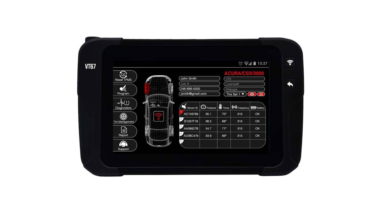 VT67 TPMS and Tire Management Diagnostic Tablet Fleet Maintenance