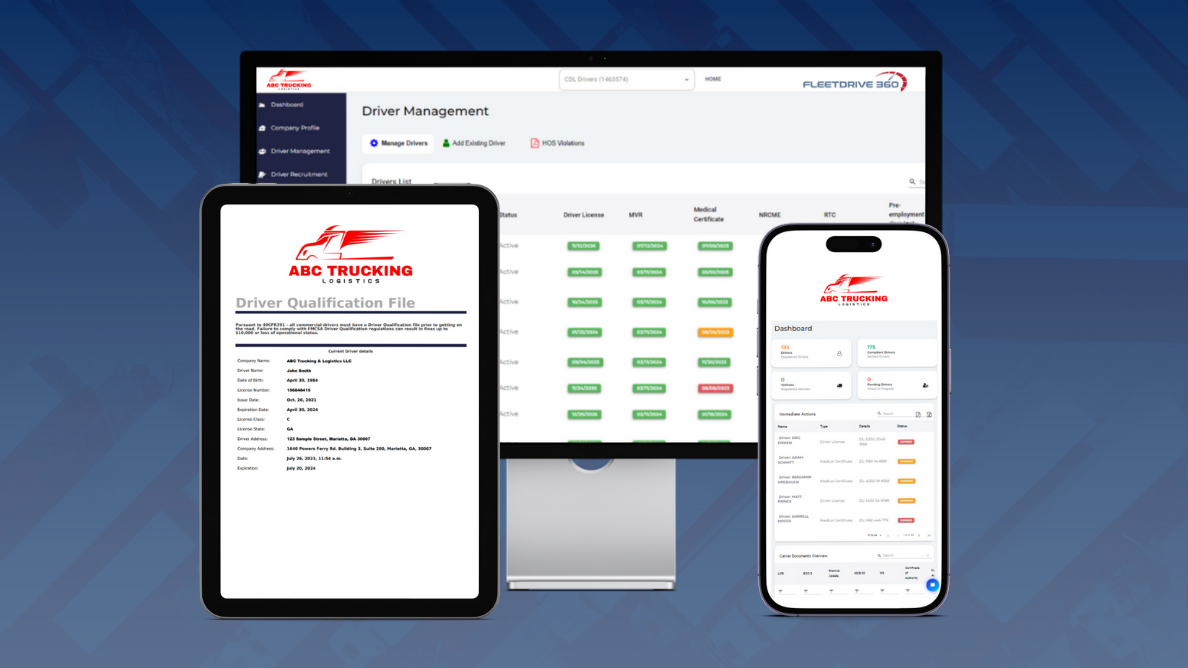 FleetDrive 360's consolidated compliance management system allows larger fleets to optimize their operations.