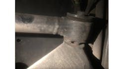 Cracked edges on a bushing is evidence it’s nearing the end of its useful life. Link Mfg. Cracked edges on a bushing is evidence it’s nearing the end of its useful life. Link Mfg.