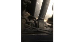 A bent spacer is likely the result of a worn rubber bushing. A bent spacer is likely the result of a worn rubber bushing.