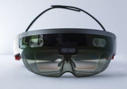 An example of Mixed Reality (MR) glasses combining both the VR and AR environments. An example of Mixed Reality (MR) glasses combining both the VR and AR environments.