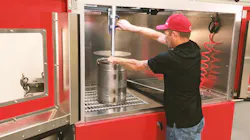 Filtertherm’s aqueous DPF cleaning machine is a computer-controlled system that flushes debris with 600 gallons of low-pressure, recirculated water. Filtertherm’s aqueous DPF cleaning machine is a computer-controlled system that flushes debris with 600 gallons of low-pressure, recirculated water.